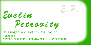 evelin petrovity business card